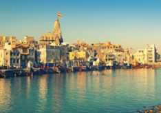 Dwarka spiritual yoga retreat Gujarat meditation near sea temple
